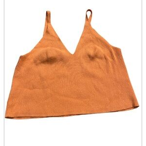Orange ribbed crop tank top/ size L